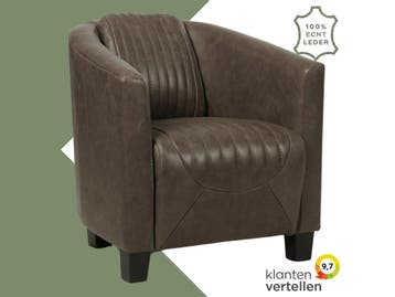 Leren fauteuil Press Special - Vintage Elephant, Maison & Meubles, Fauteuils, Ophalen of Verzenden