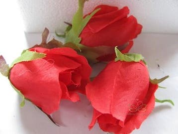 Zijden Roosjes Rood 5-6 cm 10 stuks, Nieuw