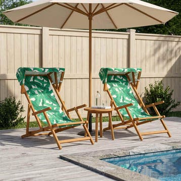 vidaXL Ligstoel 2 pcs 3 Positie massief eucalyptushout, Verzenden