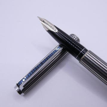 Pilot - Pilot Custom Vintage Fountain Pen – Striped Silver &