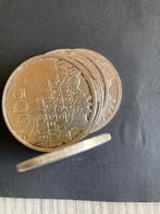 België. Lot van 5 zilveren munten (4x 500 fr en 1x 100 fr)