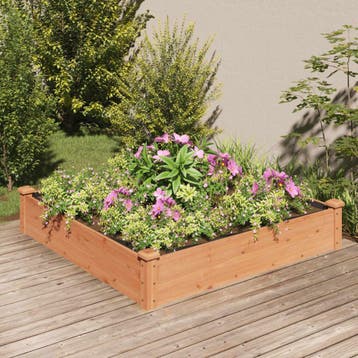 vidaXL Plantenbak verhoogd met voering 120x120x25 cm, Tuin en Terras, Verzenden, Nieuw