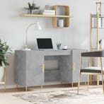 vidaXL Bureau 140x50x75 cm bewerkt hout betongrijs, Verzenden, Nieuw