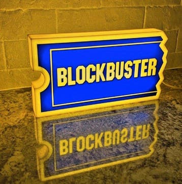 Blockbuster – Insegna luminosa / Lampada + Membership Card –, Nieuw