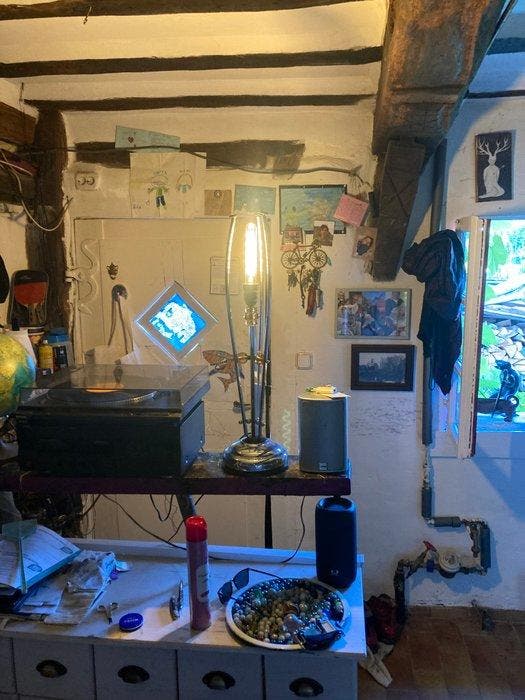 Kolom vloerlamp - Chroom, Antiek en Kunst, Curiosa en Brocante