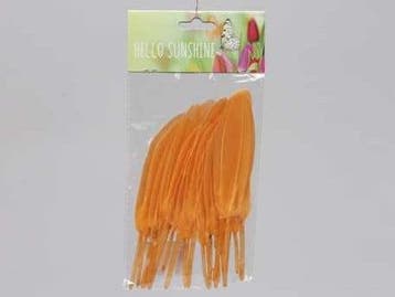 Penveren ca. 14cm 24 stuks Oranje Echte veren, Nieuw