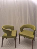 Fauteuil - Leder - Twee stoelen, Antiek en Kunst