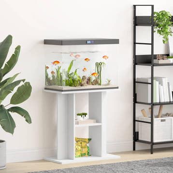 vidaXL Aquariumstandaard 60x30x60 cm bewerkt hout wit, Dieren en Toebehoren, Verzenden, Nieuw