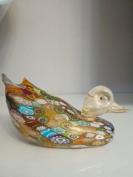 Murano - Figurine - Papera in vetro di Murano con Murrine, Antiek en Kunst, Curiosa en Brocante