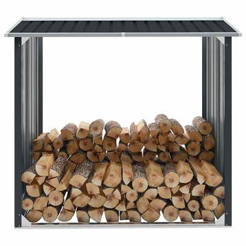 vidaXL Haardhoutschuur 172x91x154 cm gegalvaniseerd staal, Verzenden