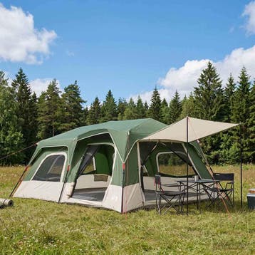 vidaXL Directe Tent 10-persoons Groen 185T Polyester met PU, Caravans en Kamperen, Verzenden, Nieuw