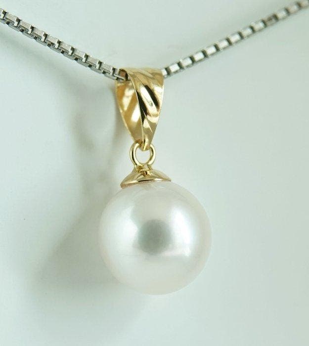 Zonder minimumprijs - Hanger - 18 karaat Geel goud Parel -, Bijoux, Sacs & Beauté, Bijoux anciens