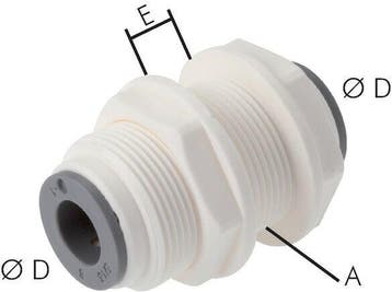 Raccord enfichable 6mm POM EPDM Bulkhead [2 Pièces], Verzenden