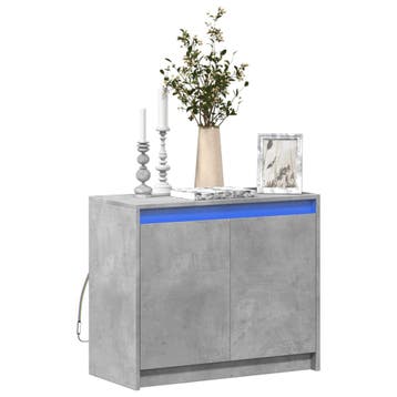 vidaXL Dressoir met LED 72x34x61 cm bewerkt hout betongrijs, Verzenden, Nieuw
