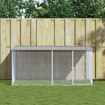vidaXL Kippenhok met dak lichtgrijs 203x98x90 cm, Verzenden