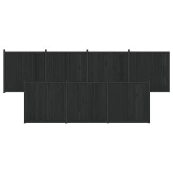 vidaXL Hekpaneel 7 pcs WPC en Aluminium Zwart, Verzenden, Nieuw