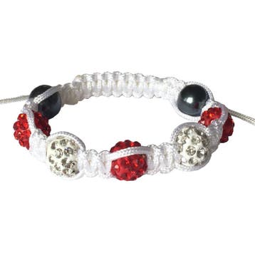 Fako Bijoux - Armband - Disco Dots Kids - Rood/Wit, Verzenden