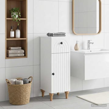vidaXL Badkamer Opbergkast ALKMAAR Hoogglans Wit 30 x 31 x, Verzenden, Nieuw