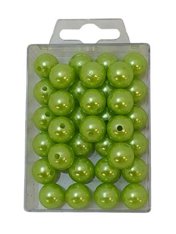 Parels Rijgparels WM 01 Lime Appelgroen 14 mm, Nieuw