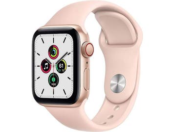 Apple Watch SE 40 mm kast van goud aluminium met roze, Verzenden