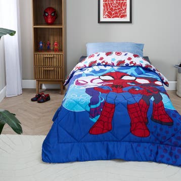 Lazy all-in-one kinderdekbed Spidey - 1-persoons | 140 x 200, Verzenden, Nieuw, Meerkleurig