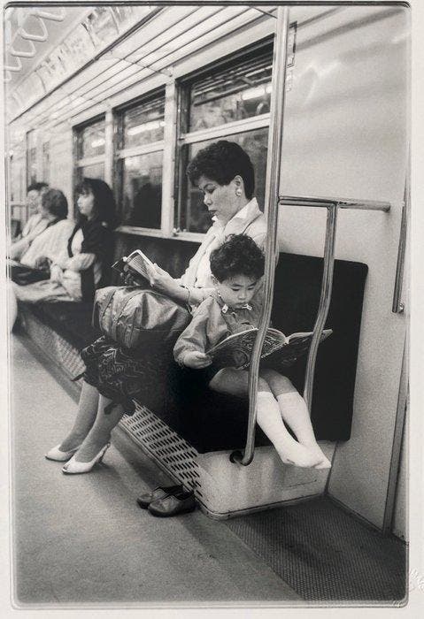 Lionel Derimais - Moment de lecture, mère et son fils,, Antiek en Kunst, Kunst | Designobjecten