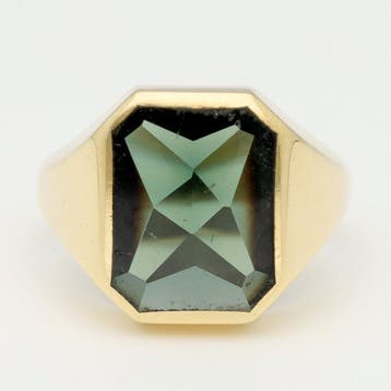 Chevalière - 14 carats Or jaune Spinelle, Bijoux, Sacs & Beauté