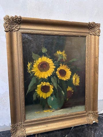Tilly Moes (1899-1979) - Zonnebloemen in vaas