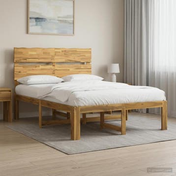 vidaXL Tweepersoonsbed met hoofdbord ROSTOCK Wit 120 x 200, Verzenden, Nieuw