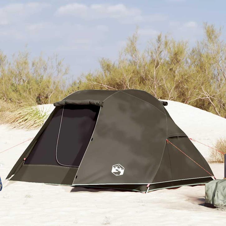 vidaXL Vistent 3-persoons waterdicht bruin, Caravans en Kamperen, Tenten, Nieuw, Verzenden