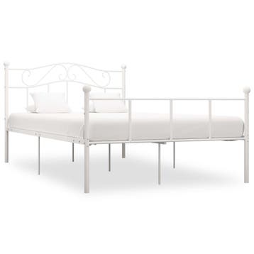 vidaXL Bedframe metaal wit 120x200 cm, Huis en Inrichting, Slaapkamer | Bedden, Verzenden, Nieuw