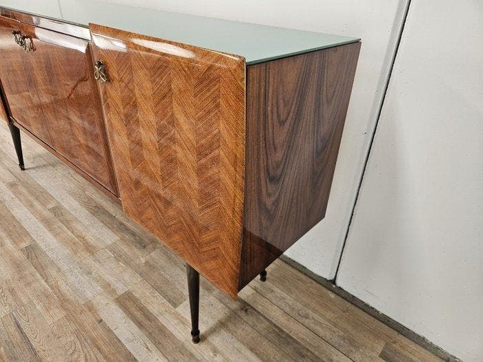 Crédence - Buffet revêtu de bois d’acajou avec plateau en, Antiquités & Art, Art | Objets design