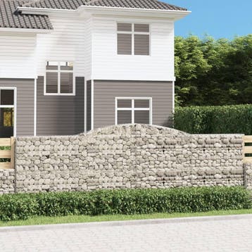 vidaXL Schanskorf gewelfd 400x50x120/140 cm gegalvaniseerd, Verzenden