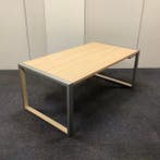 vergadertafel 180x94 cm, MDF blad licht beuken - grijs, Gebruikt, Bureau