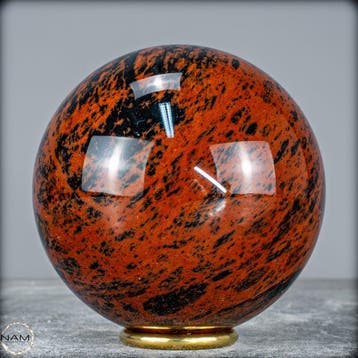 Zeer zeldzaam mahagoni-obsidiaan Sphere, uit Mexico- 1166.66, Nieuw