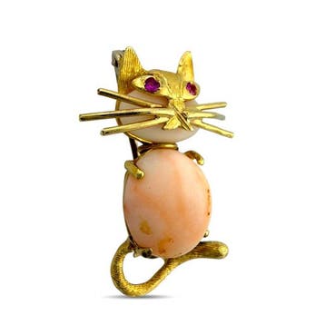 Broche - 18 carats Or jaune, Broche exclusive en or jaune 18