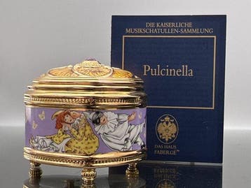 House of Faberge - Imperial 24 Karat Gold Plated Pulcinella, Antiquités & Art