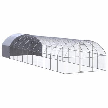 vidaXL Kippenren 3x12x2 m gegalvaniseerd staal, Verzenden