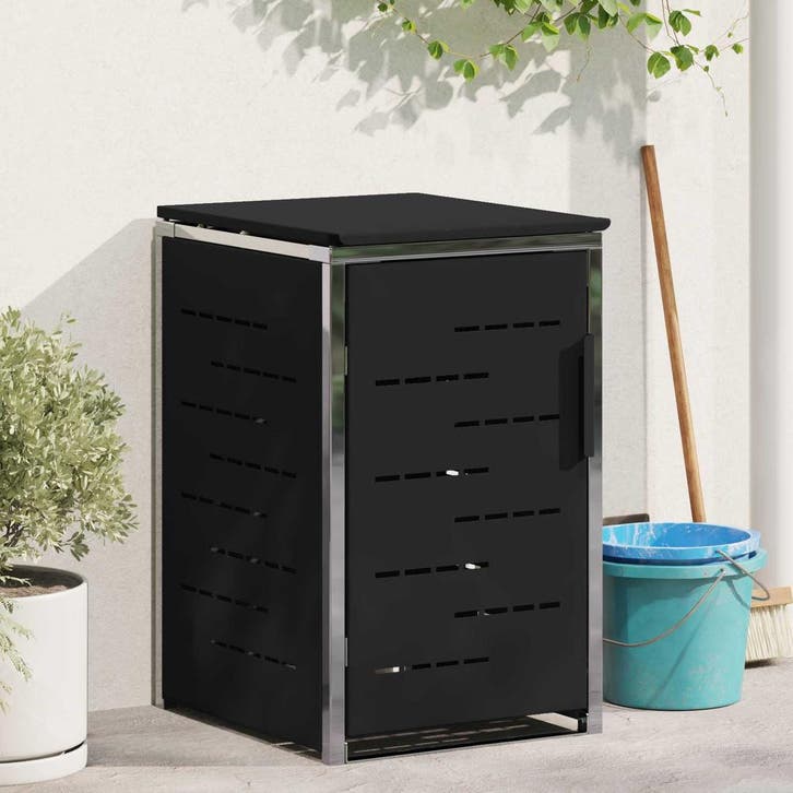 vidaXL Containerombouw for 1 Bin 240L Zwart, Doe-het-zelf en Bouw, Containers, Verzenden