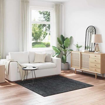 vidaXL Antislip Shaggy Tapijt Donkergrijs 160 x 160 cm PP, Verzenden, Nieuw