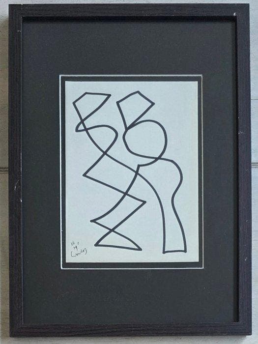 Siep Van Den Berg (1913-1998) - One line drawing Tango i ik, Antiek en Kunst, Kunst | Designobjecten