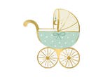 Blauwe Servetten Kinderwagen 14cm 20st, Hobby en Vrije tijd, Verzenden, Nieuw