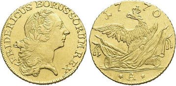Goud-friedrichsdor 1770 A Brandenburg-Preussen Pruisen Fr..., Verzenden