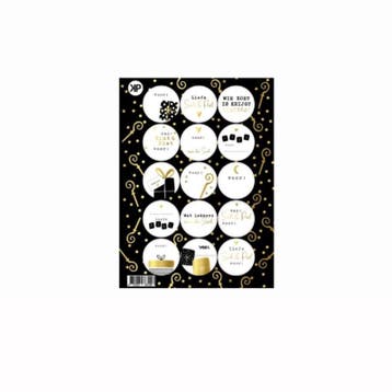 A5 Stickervel Sinterklaas zwart wit goud 15 stickers, Verzenden, Nieuw, Sticker
