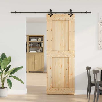 vidaXL Schuifdeur NARVIK Naturel en Zwart 80 x 210 cm (213,5, Verzenden, Nieuw