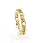 Gouden platte Figaro/Prince of Wales armband, Ophalen of Verzenden, Gebruikt, Overige kleuren, Goud