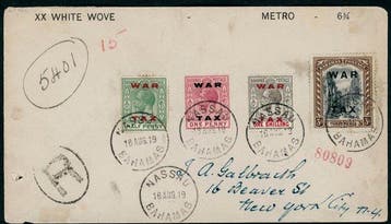 Bahamas 1919/1930 - Lot met 3 brieven - seltener WAR TAX-