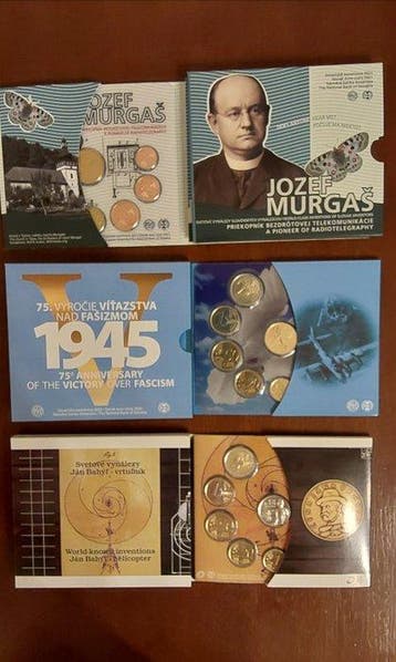 Slovaquie. Year Set (BU) 2017/2021 (3 sets) (Sans prix de, Timbres & Monnaies