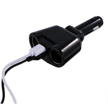 2-Weg Sigarettenaansteker Splitser Plug met 2 USB Poorten, Verzenden, Nieuw