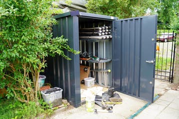 Tuincontainer met oprijplaat voor als uw spullen! | bel nu!, 200 tot 400 cm, Tuinhuis, Nieuw, Zonder ramen